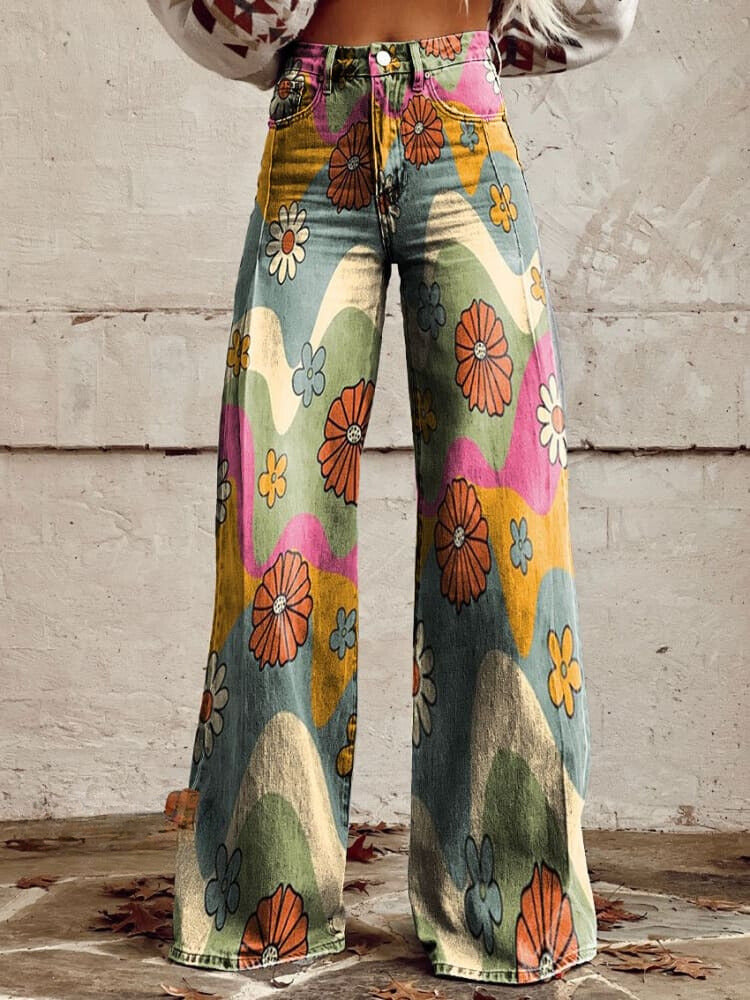 Cathy™ | Floral Daisy Baggy Pants