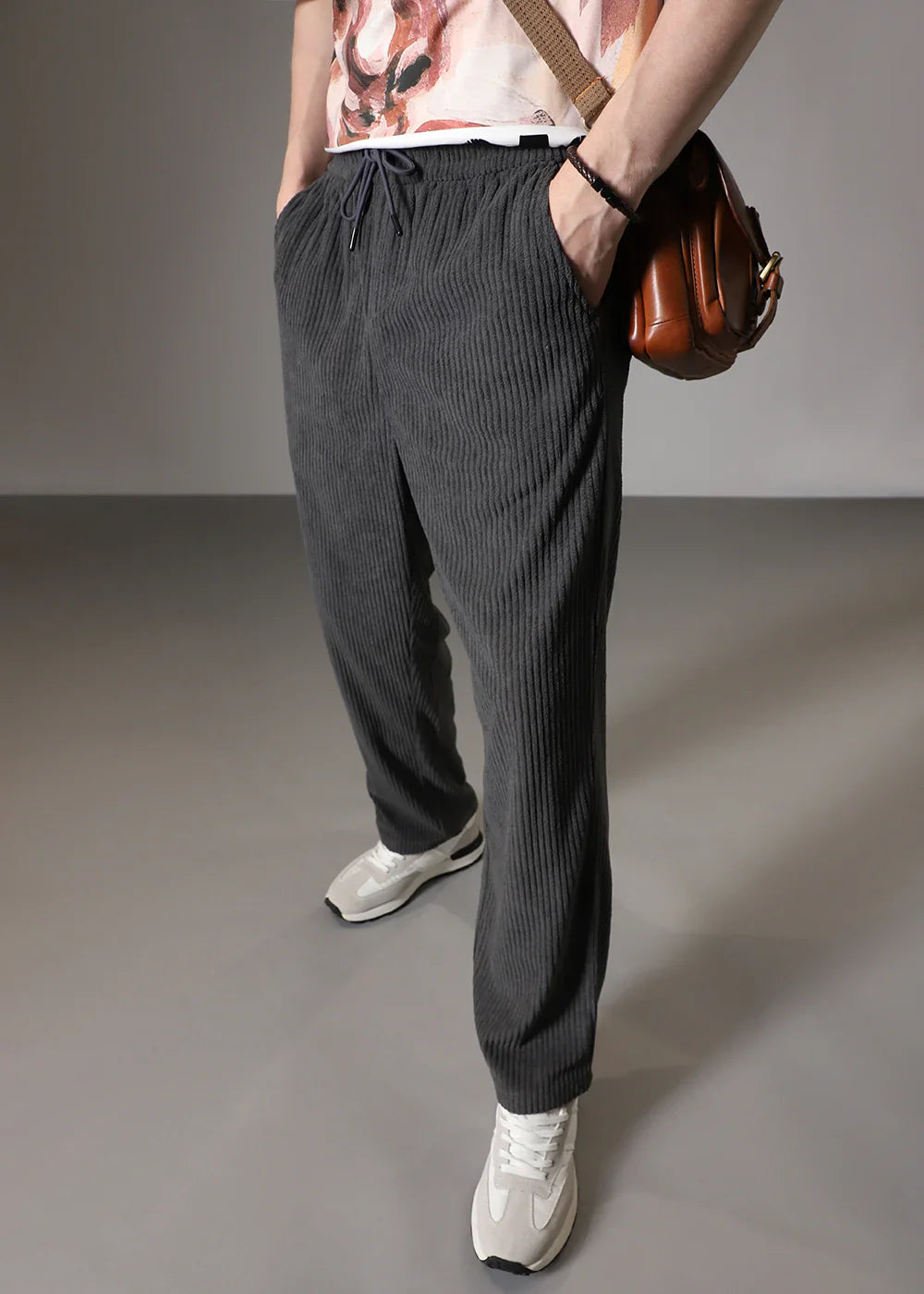 Ribbed Tube Leg Trousers