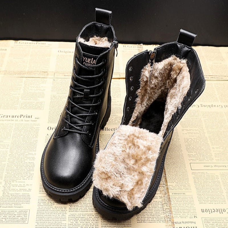 Christal - Lace-Up Winter Boots with Cozy Lining